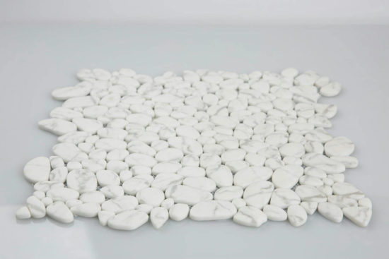 12X12 White Pebble Mosaic | Quality Carpet Inc.
