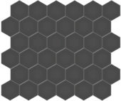 2" Retro Black Matte Hex Mosaic | Quality Carpet Inc.