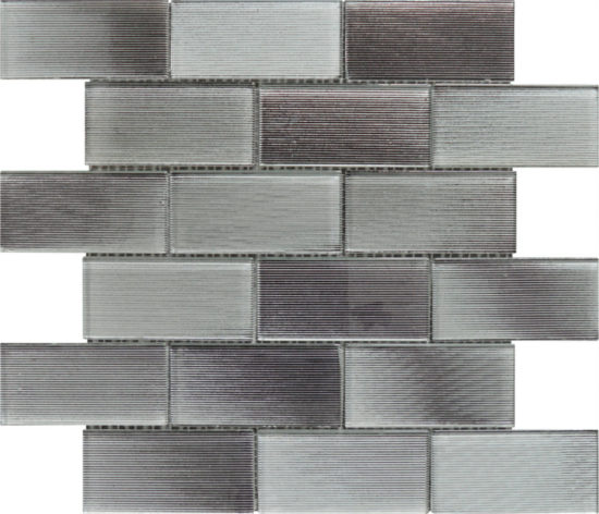 2"X4" Linear Light Grey Glass Brick Pattern Mosaic | Quality Carpet Inc.