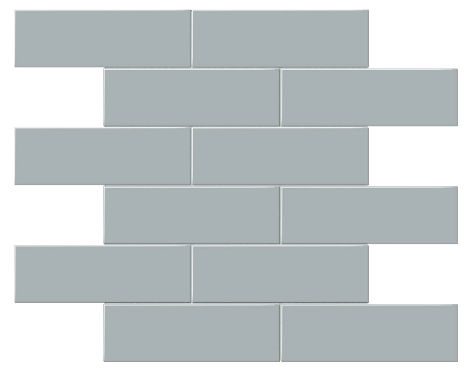 2x6 Cloud Blue Matte Brick Mosaic | Quality Carpet Inc.