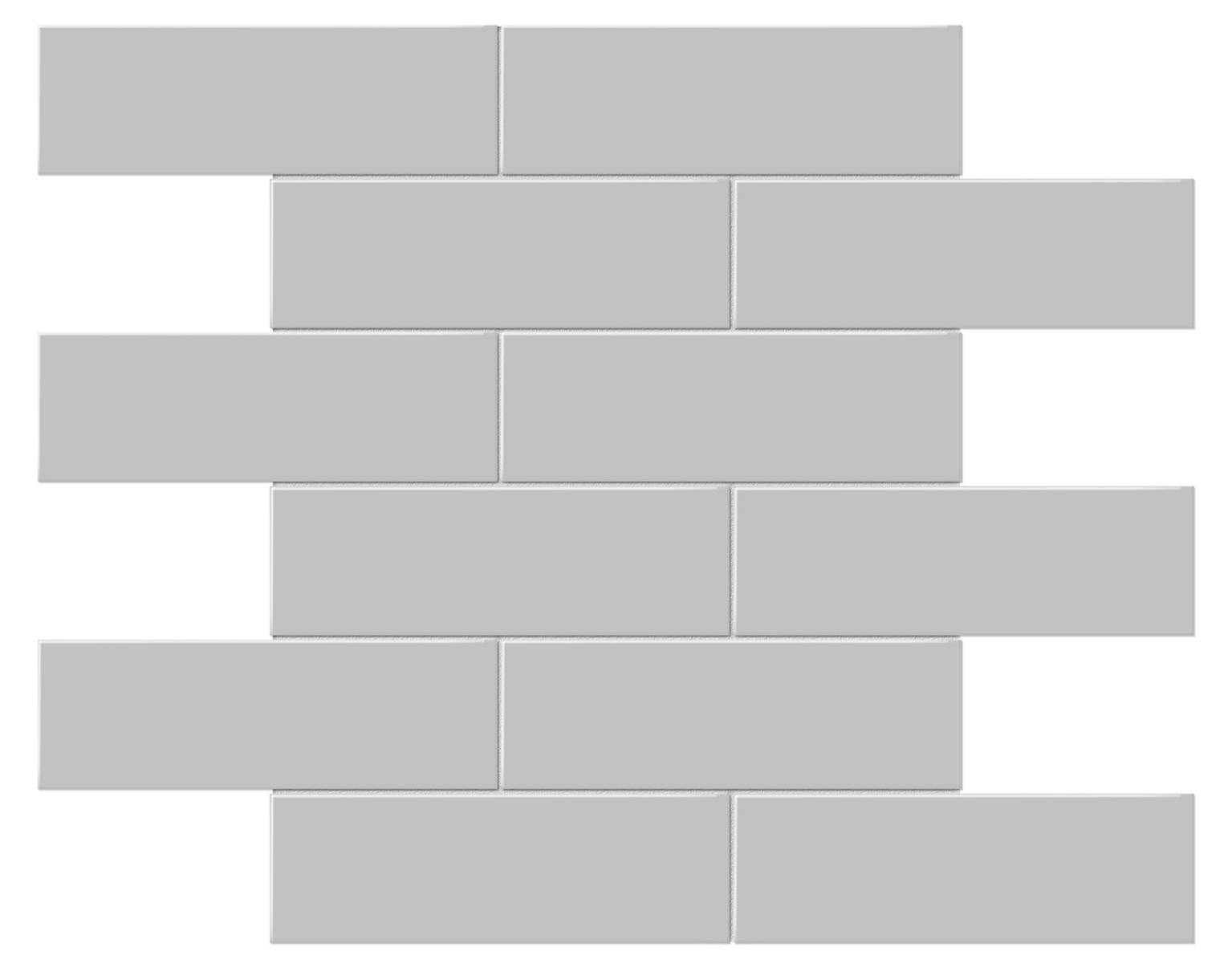 2x6 Loft Grey Glossy Brick Mosaic | Quality Carpet Inc.