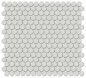 3/4" Warm Grey Matte Penny Round Mosaic | Quality Carpet Inc.