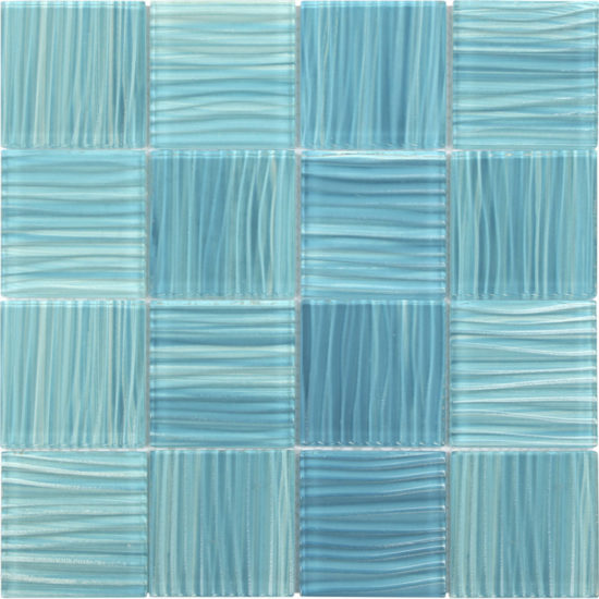 3"X3" Glass Pool Striped Aquamarine Mosaic | Quality Carpet Inc.