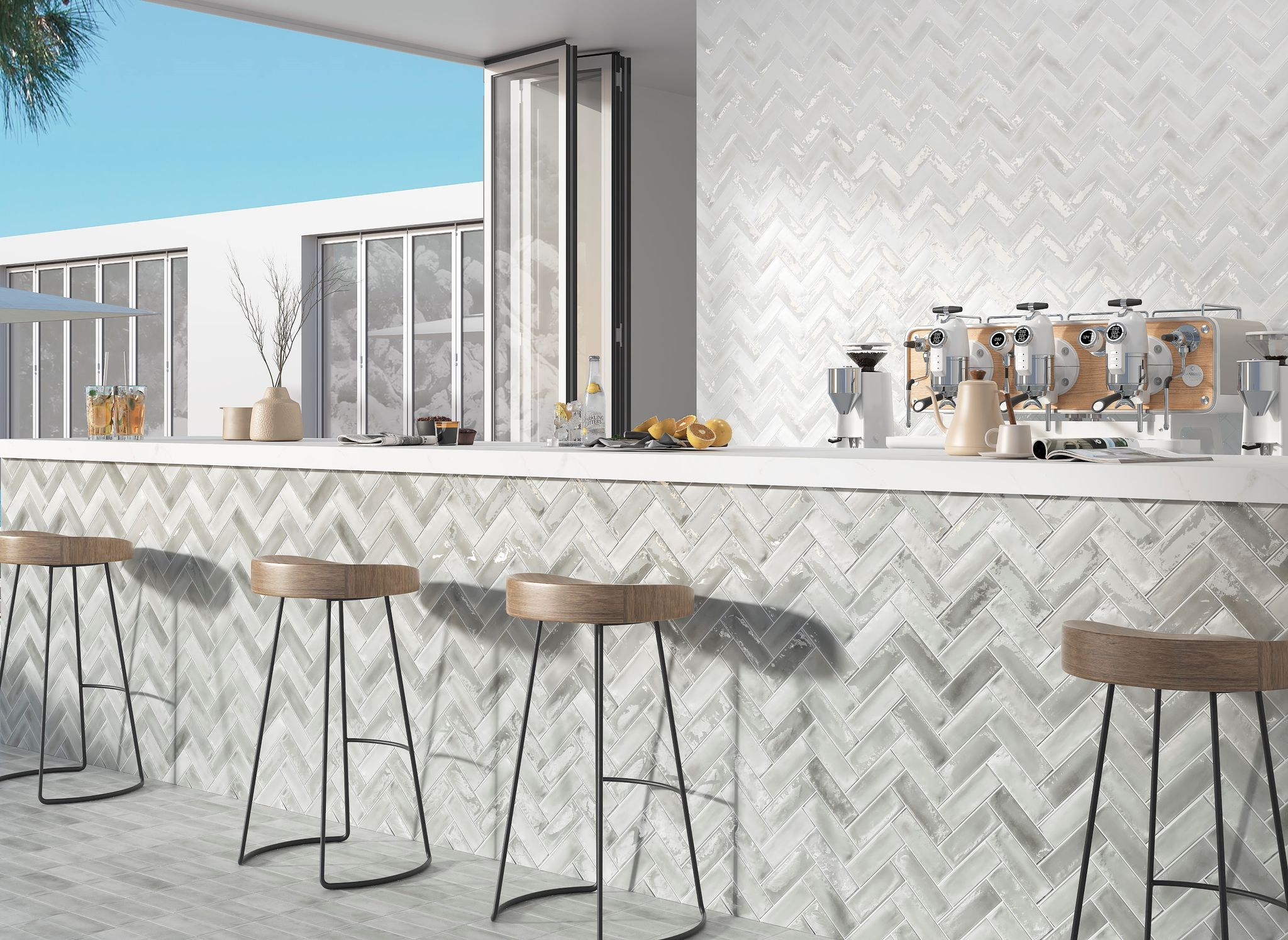 Aruba Silver and White - Matt & Gloss 2x6 | Quality Carpet Inc.
