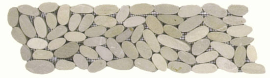 Beige Sliced Matte Pebble Interlocking Border | Quality Carpet Inc.
