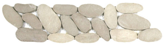 Beige Xl Sliced Matte Pebble Interlocking Border | Quality Carpet Inc.