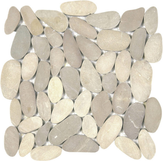 Beige Xl Sliced Matte Pebble Interlocking Mosaic | Quality Carpet Inc.