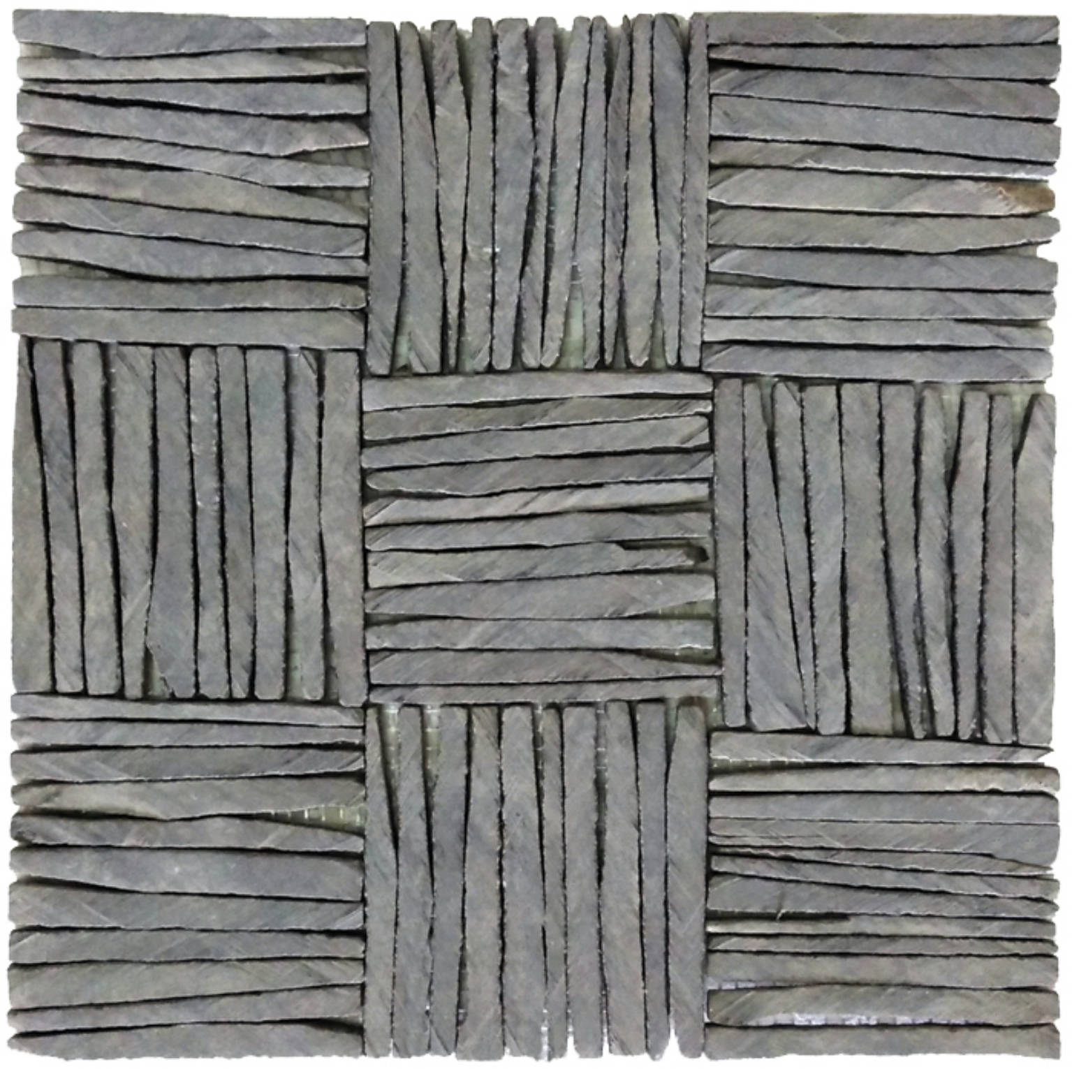 Black Slate Multiple Square Interlocking Mosaic | Quality Carpet Inc.
