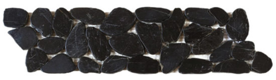 Black Sliced Polished Pebble Interlocking Border | Quality Carpet Inc.