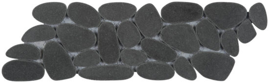 Black Sliced Reconstituted Pebble Interlocking Mosaic | Quality Carpet Inc.