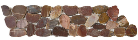 Brown Sliced Polished Pebble Interlocking Border | Quality Carpet Inc.