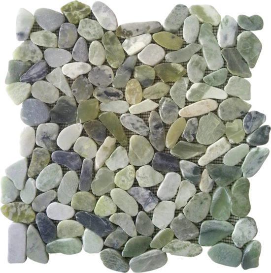 Crystal Green Semi-Precious Stone Interlocking Mosaic | Quality Carpet Inc.