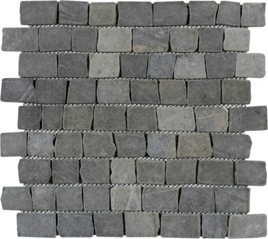 Dark Grey Cubic Brick Marble Interlocking Mosaic | Quality Carpet Inc.