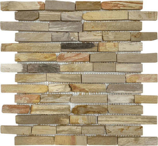 Fossil Wood Baguette Mix Beige Mosaic | Quality Carpet Inc.