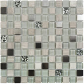 Grey Mix Marble Glass Metal 7/8"X7/8" Mosaic | Quality Carpet Inc.