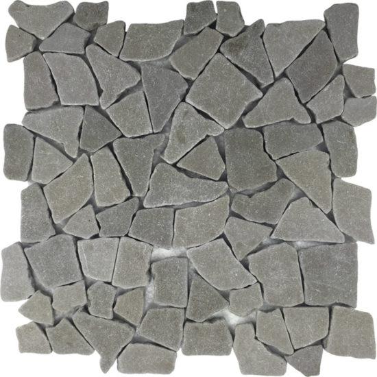 Grey Reconstituted Mini Opus Stone Interlocking Mosaic Sheet | Quality Carpet Inc.