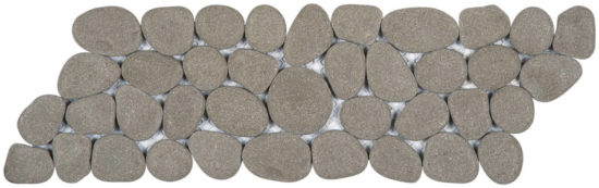 Grey Reconstituted Pebble Mosaic Interlocking Border | Quality Carpet Inc.