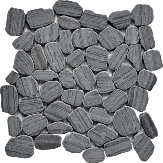 Marble Striped Sliced Tumbled Grey Interlocking Mosaic | Quality Carpet Inc.