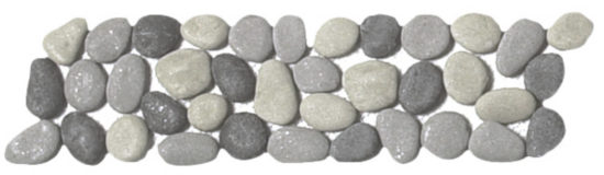 Mix Grey Reconstituted Pebble Interlocking Border | Quality Carpet Inc.