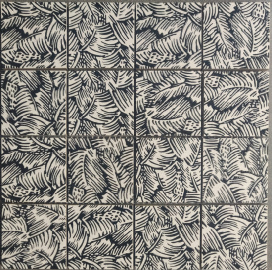 Palmtree Glazed Ceramic 3"X3" Black & White Mosaic | Quality Carpet Inc.