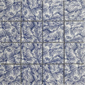 Palmtree Glazed Ceramic 3"X3" Cobalt Blue & White Mosaic | Quality Carpet Inc.