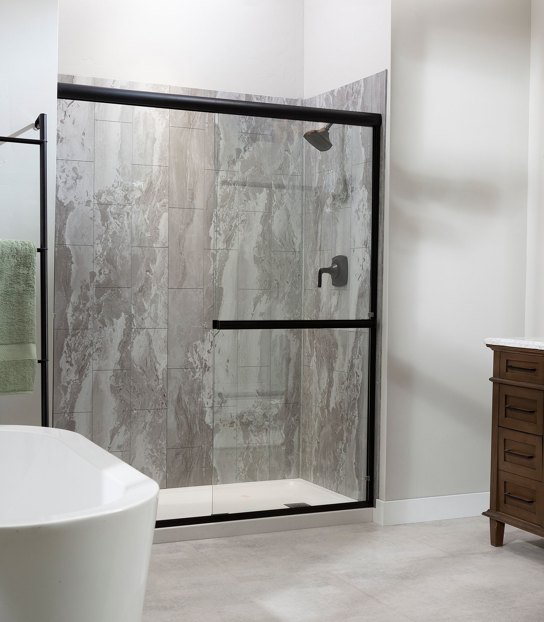Smoky Sky Shower Wall Kit 30x60x78 | Quality Carpet Inc.