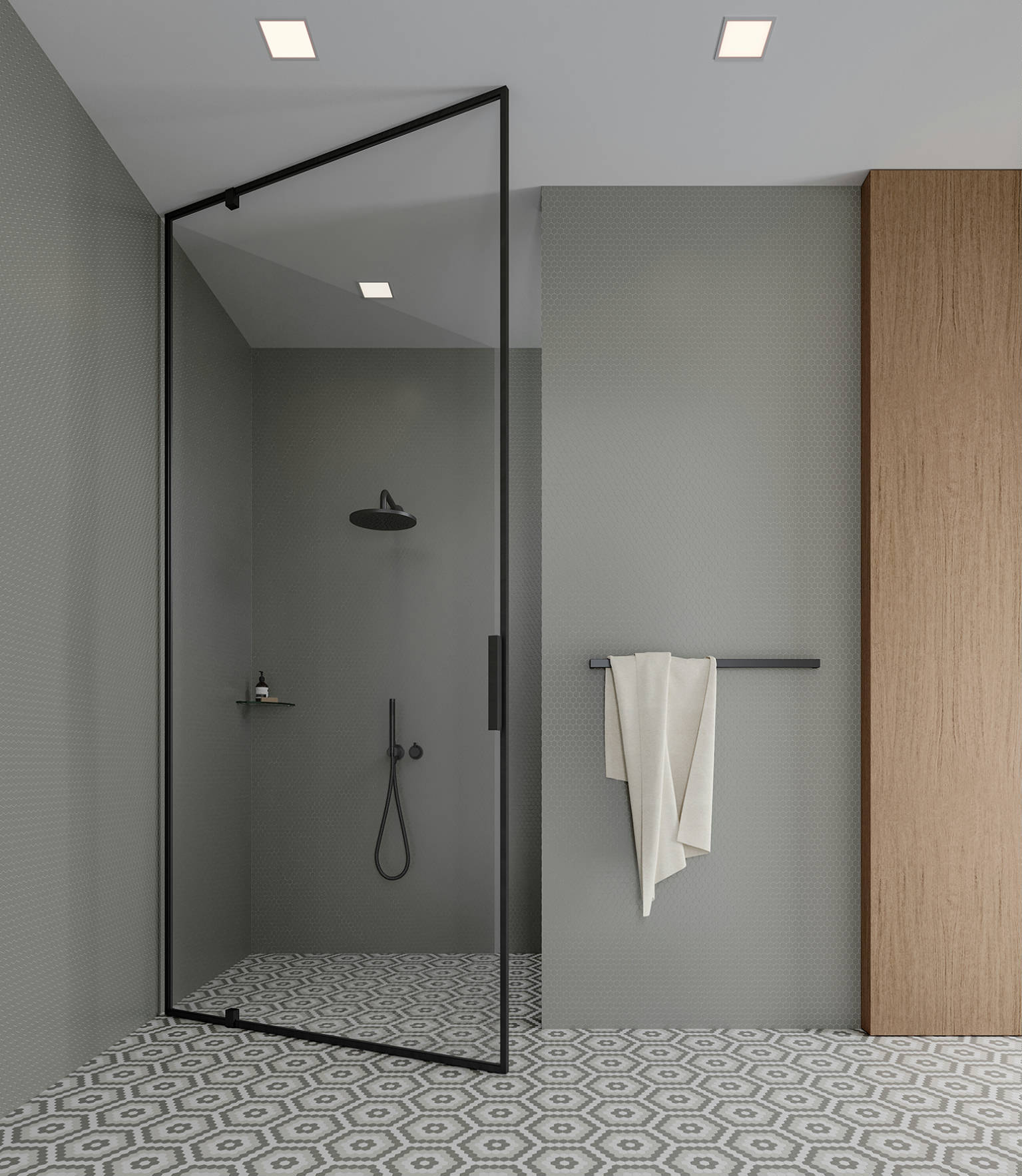 Traditions Taupe Matte 1in Hex Mosaic 2 | Quality Carpet Inc.