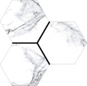 Treasure Ice White Marble 6" Carved Hexagon | Quality Carpet Inc.