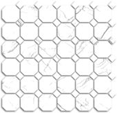 Treasure Ice White Marble Polished Octagon/Dot Mosaic | Quality Carpet Inc.