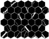 Treasure Midnight Nero 2x2 Polished Hexagon Mosaic | Quality Carpet Inc.
