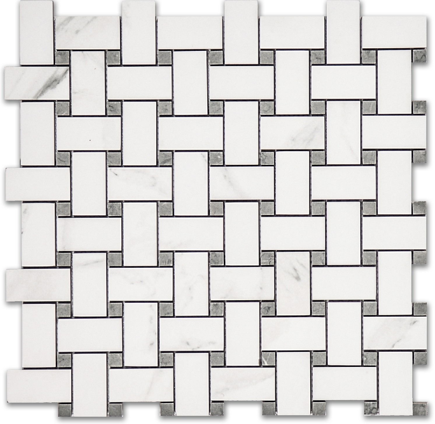 Treasure Statuario Polished Basketweave Mosaic | Quality Carpet Inc.