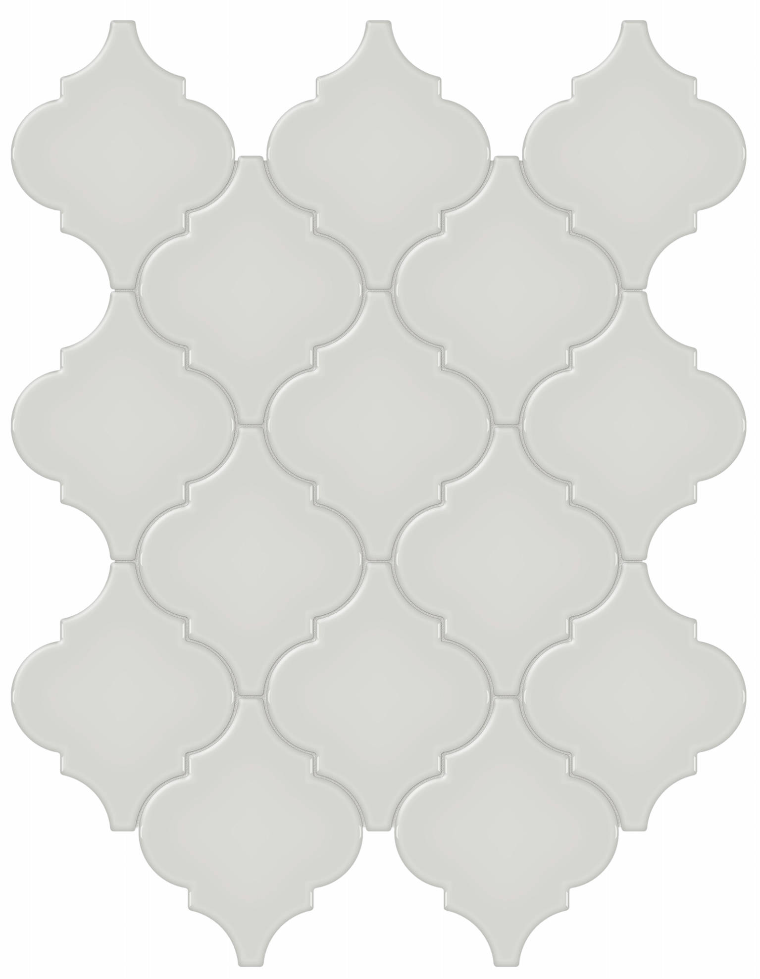 Warm Grey Glossy Arabesque Mosaic | Quality Carpet Inc.