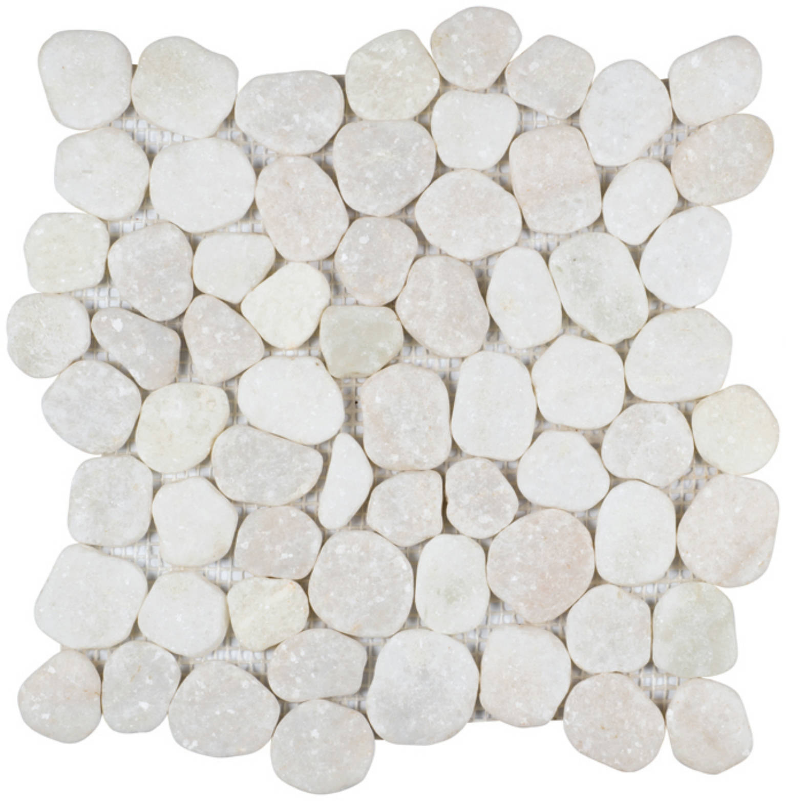 White Marble Sliced Stone Interlocking Mosaic | Quality Carpet Inc.
