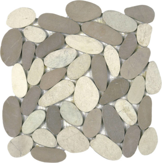 White/Beige Xl Sliced Matte Pebble Interlocking | Quality Carpet Inc.