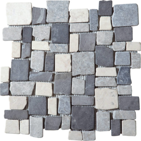 White/L.grey/D.grey Cubic Marble Opus Interlocking Mosaic | Quality Carpet Inc.