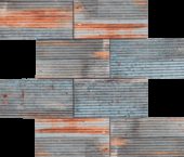 2.8"x6" Rust Industrial Linear Relief Pattern Glazed Ceramic Mosaic | LA TERRA STONE