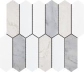 2"x6" Picket White Grey Beige Marble Mix | LA TERRA STONE