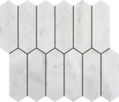 2"x6" Picket White Grey Marble | LA TERRA STONE