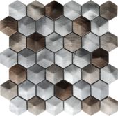 Aluminum Hexagon 19 Brown Mosaic | LA TERRA STONE