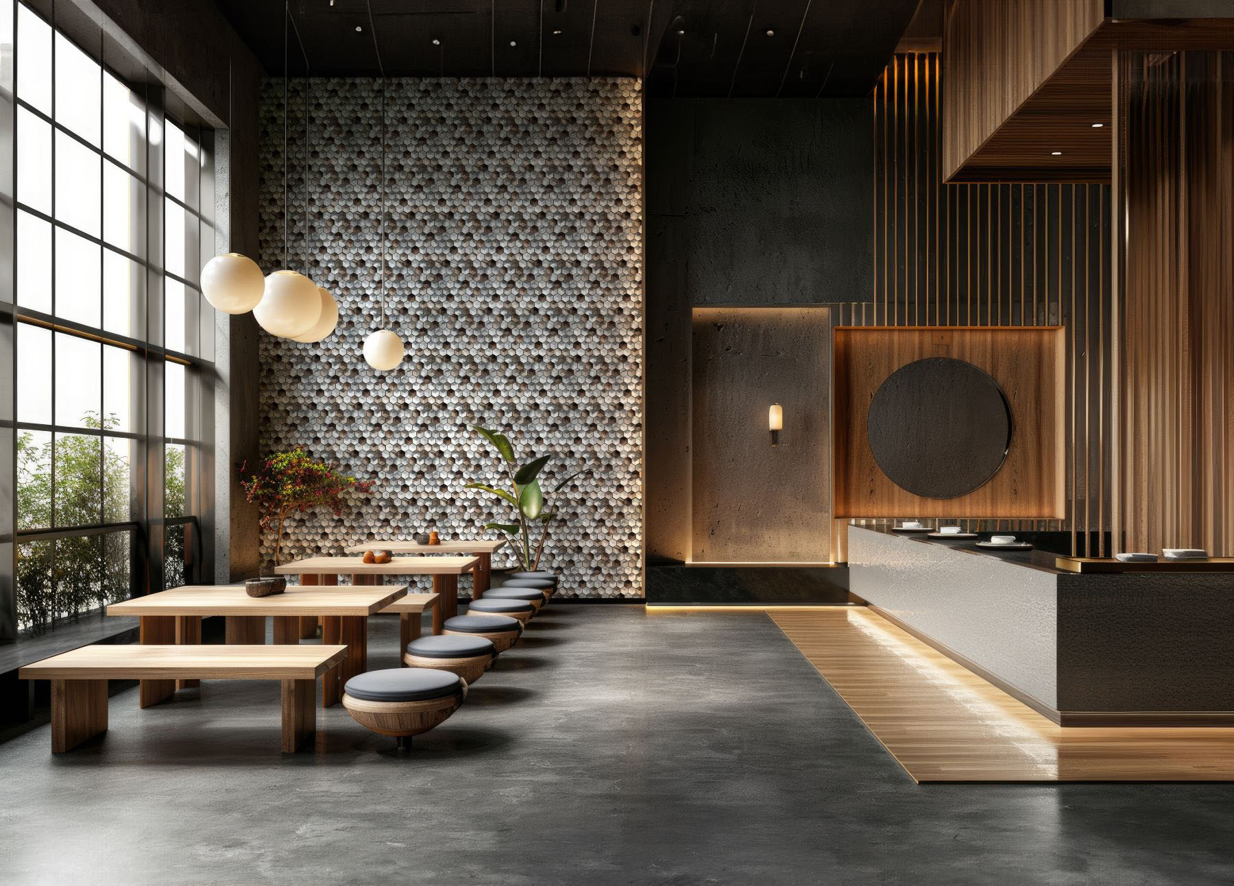 Aluminum Hexagon Silver Brown Mosaic | LA TERRA STONE