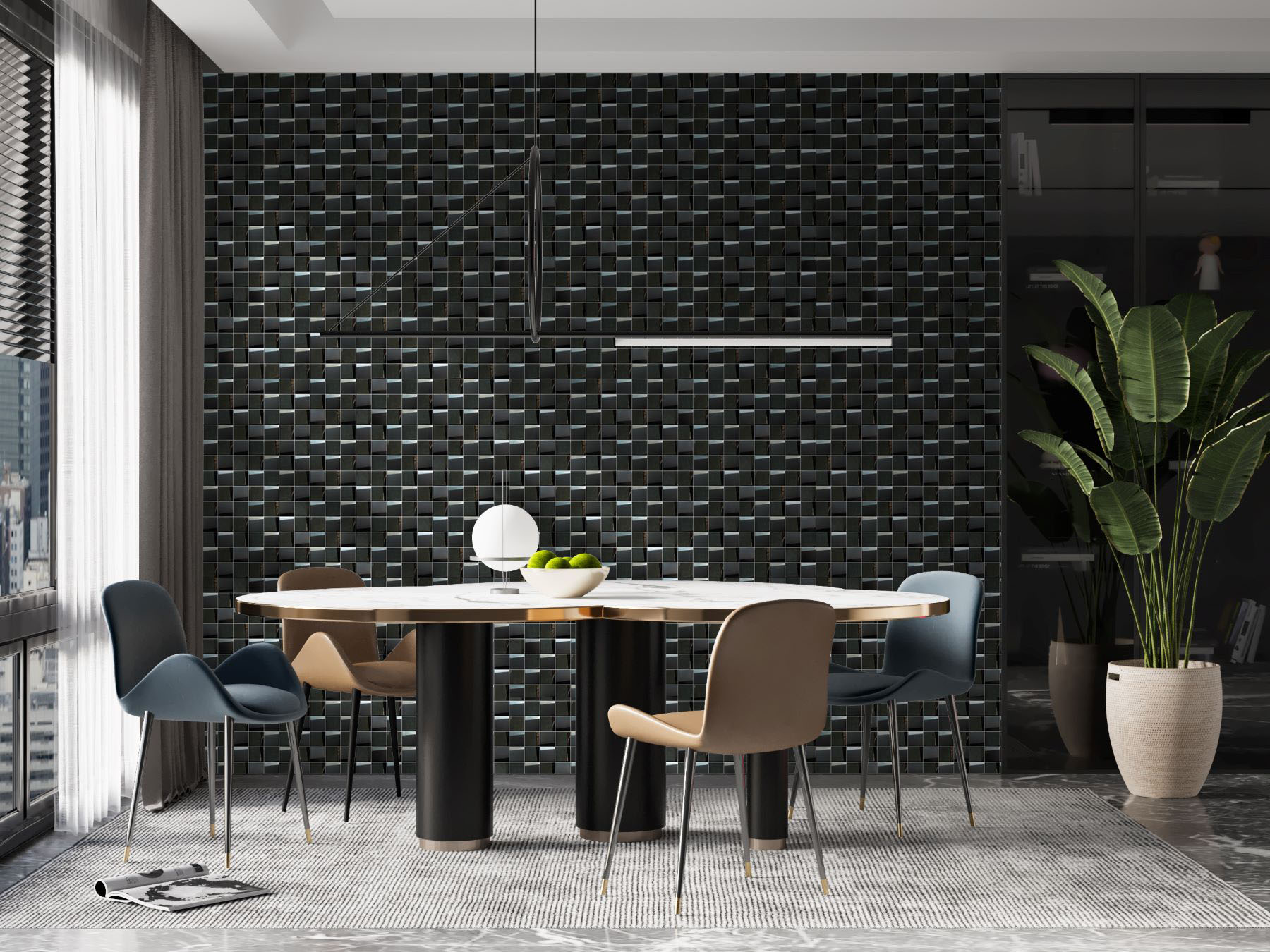Black 3D Metal Mix Finish 2 | LA TERRA STONE