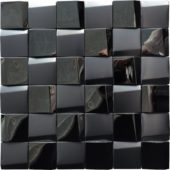 Black 3D Metal Mix Finish 2"x2" 11.5"x11.5" | LA TERRA STONE