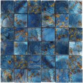 Blue Aluminum 2"x2" Mix Mosaic | LA TERRA STONE