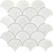 Crystal White Marble Scale Polished | LA TERRA STONE