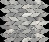 Elongated Hexagon Ice Grey "Leaves" Mosaic | LA TERRA STONE