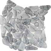 Glass Pebble Light Grey Marble Pattern Mix Mosaic 11.4"11.4" | LA TERRA STONE