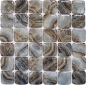 Glass Square Grey Beige Mix Marble Pattern Mix Mosaic | LA TERRA STONE