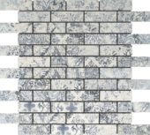 Grey Mix Pattern Deco Brick Matte Glazed Porcelain 1"x3" Mosaic | LA TERRA STONE