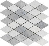 Grey White Multicolor Marble Diamond Honed 11.4"x11.3" | LA TERRA STONE