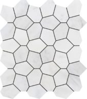 Irregular Hexagon White Grey Marble | LA TERRA STONE